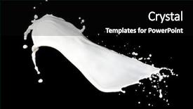  Presentation with milk splash - Slides with food energy flow - milk splash isolated on black background and a black colored foreground