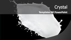  Presentation with milk splash - Presentation consisting of food energy flow - milk splash isolated on black background and a  colored foreground