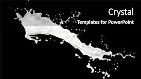  Presentation with milk splash - PPT layouts consisting of food energy flow - milk splash isolated on black background and a  colored foreground