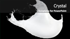  Presentation with milk splash - Slides enhanced with food energy flow - milk splash isolated on black background and a  colored foreground