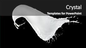  Presentation with milk splash - Slide deck having food energy flow - milk splash isolated on black background and a  colored foreground