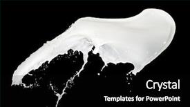  Presentation with water splash on black - Amazing PPT layouts having food energy flow - milk splash isolated on black backdrop and a  colored foreground