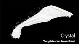  Presentation with milk splash - Slide deck enhanced with food energy flow - milk splash isolated on black background and a  colored foreground