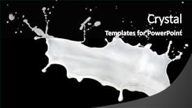  Presentation with milk splash - PPT theme featuring food energy flow - milk splash isolated on black background and a black colored foreground