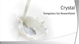  Presentation with milk splash - Cool new PPT layouts with food energy flow - pouring milk splash isolated backdrop and a  colored foreground