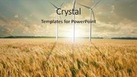  Presentation with wind turbines - Amazing slides having food enginerring - wind generators turbines on wheat backdrop and a mint green colored foreground