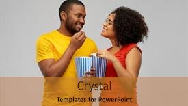  Presentation with entertainment - Cool new theme with food-entertainment-and-people-concept backdrop and a gold colored foreground