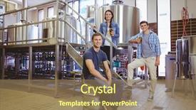  Presentation with farewell for colleague - Beautiful PPT layouts featuring food equipment - man siting on keg backdrop and a coral colored foreground