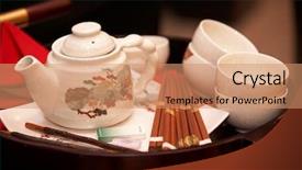  Presentation with teapot - Presentation theme having food etiquette - chelyabinsk november 17 sushi master background and a coral colored foreground