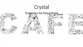  Presentation with cutlery - PPT layouts consisting of food etiquette - word cafe made of cutlery background and a  colored foreground