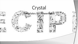  Presentation with simple design white - Slides enhanced with food etiquette - word recipes made of cutlery background and a  colored foreground