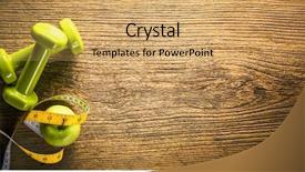  Presentation with green apple - Beautiful slide deck featuring measuring tape on wooden background backdrop and a coral colored foreground