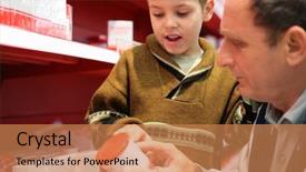  Presentation with brain and child development - Beautiful PPT theme featuring food exhibition - senior with child choices backdrop and a coral colored foreground