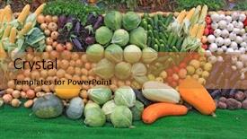  Presentation with food exhibition - Cool new PPT theme with food exhibition - set fruit on rural market backdrop and a  colored foreground