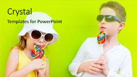  Presentation with music colorful for kids - Presentation theme consisting of food face - adorable little kids with colorful background and a  colored foreground