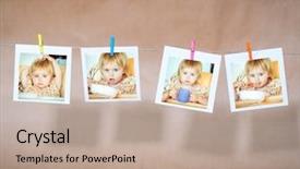  Presentation with collage - Theme consisting of food face - beautiful little girl sitting background and a mint green colored foreground