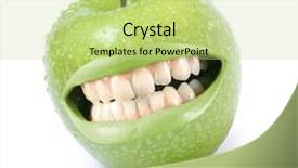  Presentation with green fresh food - Cool new theme with food face - fresh green apple with water backdrop and a mint green colored foreground