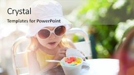 Presentation with food ice - PPT theme featuring food face - outdoor portrait of adorable little background and a soft green colored foreground