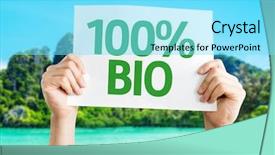  Presentation with bio - Beautiful presentation theme featuring food fair trade - 100 bio card backdrop and a arctic colored foreground