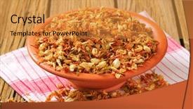  Presentation with jasmine - Beautiful slide set featuring food fair trade - ceramic bowl with scattered jasmine backdrop and a gold colored foreground