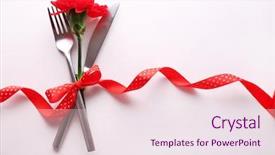  Presentation with valentines day - PPT layouts with food festival - festive table set for valentines background and a sky blue colored foreground