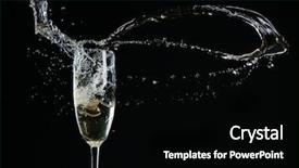  Presentation with water splash on black - Slide set enhanced with food festival - glass of champagne with splash background and a black colored foreground