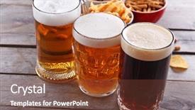  Presentation with snacks - Audience pleasing presentation theme consisting of food festival - various types of beer backdrop and a tawny brown colored foreground