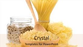  Presentation with pasta - Amazing PPT layouts having food flour - pasta and wooden spoon isolated backdrop and a yellow colored foreground