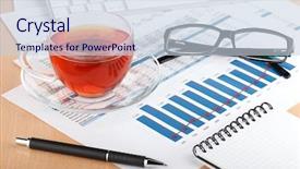  Presentation with cup of lemon tea - PPT theme having sunny summer day in japanese background and a coral colored foreground