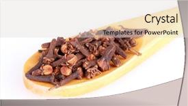  Presentation with clove - Slide deck consisting of royalty free images - spice clove in spoon isolated background and a white colored foreground