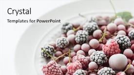  Presentation with freeze - Slide deck featuring food freeze - frozen berries background and a sky blue colored foreground