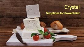  Presentation with dairy goat - PPT theme having food fresh white greek goat background and a tawny brown colored foreground