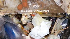  Presentation with garbage - Slide set enhanced with food garbage texture and objects background and a coral colored foreground