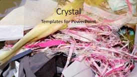  Presentation with garbage - Slide deck featuring food garbage texture and objects background and a yellow colored foreground