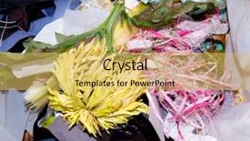  Presentation with garbage - Presentation having food garbage texture and objects background and a yellow colored foreground