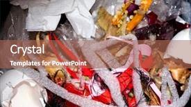  Presentation with garbage - Colorful slide deck enhanced with food garbage texture and objects backdrop and a  colored foreground