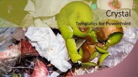  Presentation with food waste fresh in garbage - PPT theme featuring food garbage texture and objects background and a  colored foreground