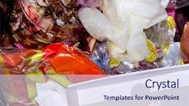  Presentation with food waste fresh in garbage - Beautiful slides featuring food garbage texture and objects backdrop and a  colored foreground