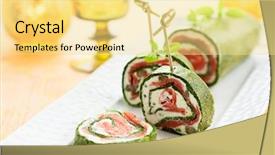  Presentation with spinach - Presentation theme with food garnish - spinach and basil smoked salmon background and a blonde colored foreground