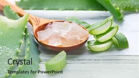  Presentation with gel medicine - Audience pleasing presentation theme consisting of food gels - aloe vera gel closeup sliced backdrop and a seafoam green colored foreground