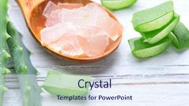  Presentation with gel medicine - Presentation design enhanced with food gels - aloe vera gel closeup sliced background and a sky blue colored foreground