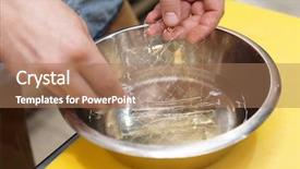  Presentation with cold water - Amazing theme having food gels - chef is soaking gelatin sheets backdrop and a coral colored foreground