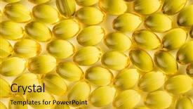  Presentation with food fish - Beautiful PPT layouts featuring food gels - omega 3 gel capsules fish backdrop and a gold colored foreground