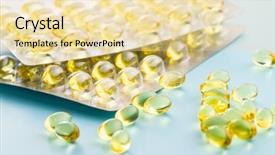  Presentation with food fish - PPT layouts consisting of food gels - omega 3 gel capsules fish background and a blonde colored foreground