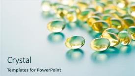  Presentation with omega 3 fish oils - Presentation having food gels - omega 3 gel capsules fish background and a sky blue colored foreground