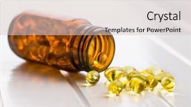  Presentation with capsules - Colorful theme enhanced with food gels - omega 3 gel capsules backdrop and a lemonade colored foreground