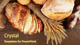  Presentation with food grains - Amazing PPT layouts having food grains - different bread with ears backdrop and a tawny brown colored foreground