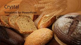  Presentation with wheat - Slide deck having food grains - fresh bread and wheat background and a red colored foreground