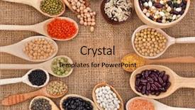  Presentation with lentils - Slides having food grains - various grain beans legumes peas background and a coral colored foreground