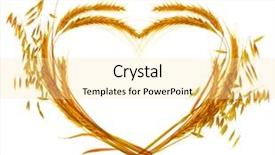  Presentation with wheat - Amazing PPT theme having food grains - wheat heart design over white backdrop and a blonde colored foreground